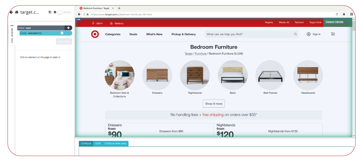 To-initiate-web-scraping-on-Target-click-the-New-Project-button-and-enter-the-URL-you