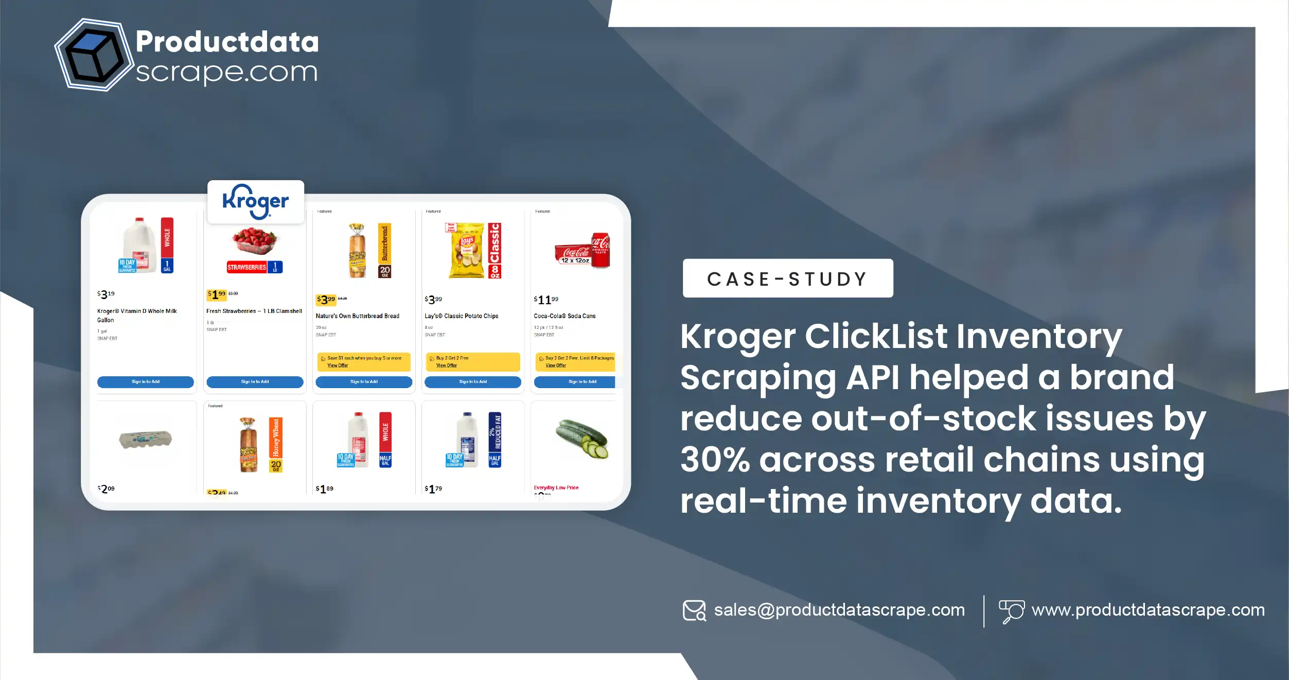 Kroger ClickList Grocery Inventory Scraping API – How We Helped a Brand Scraped Inventory Data Cut Out-of-Stocks by 30% for Chains